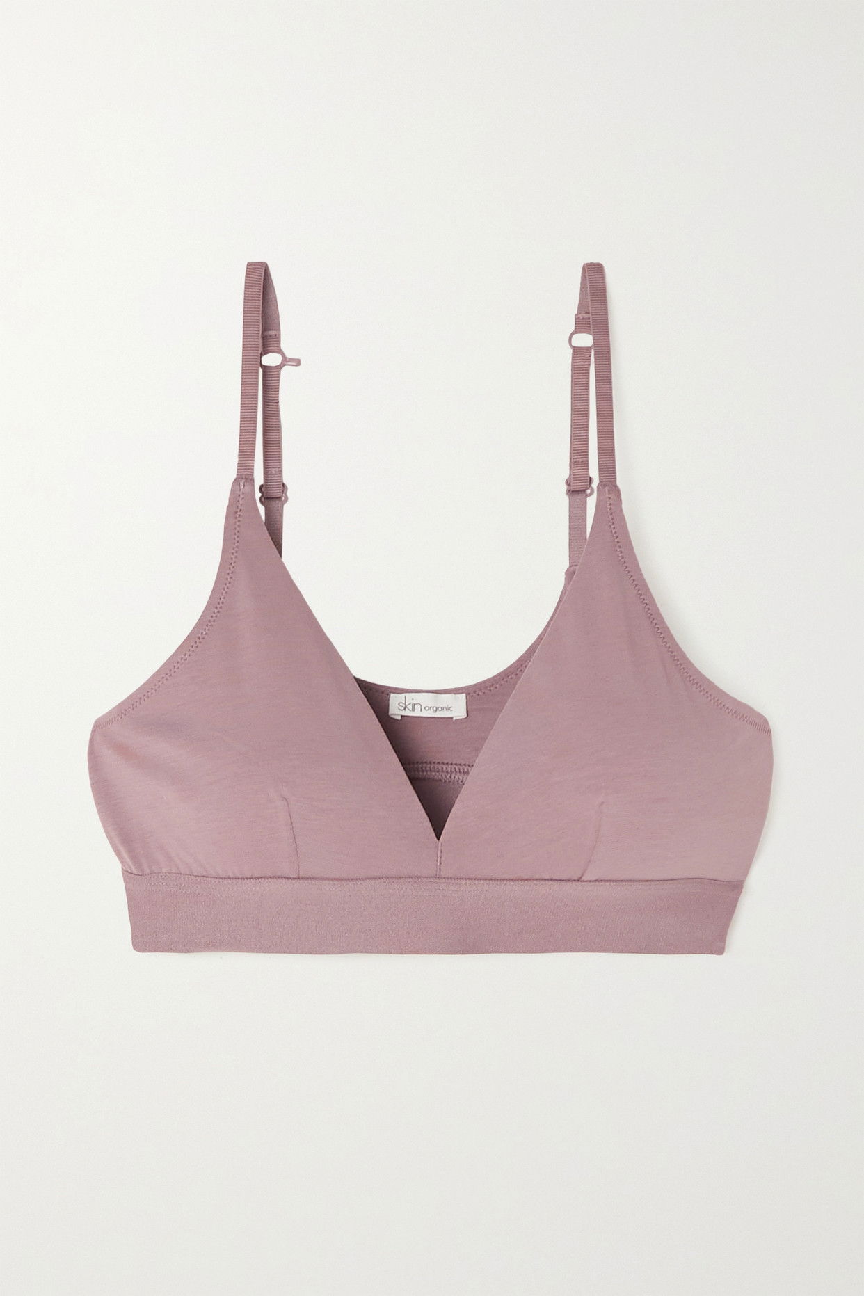 SKIN Hadlee Stretch Organic Pima Cotton Soft-Cup Triangle Bra in Purple ...