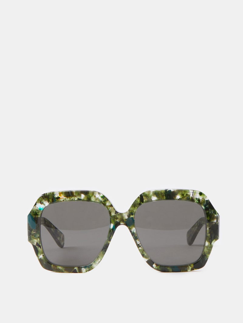 NWT Chloe Gayia 55mm square - Marbled Green-Blue Oversized Women\'s Sunglasses Chloé Gayia 55MM Square Sunglasses | Saks Fifth Avenue main image 4