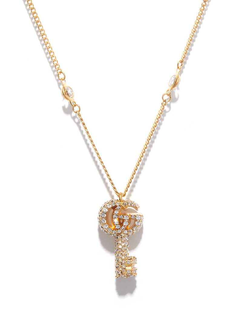 GUCCI GG-Key Crystal-Embellished Necklace endource