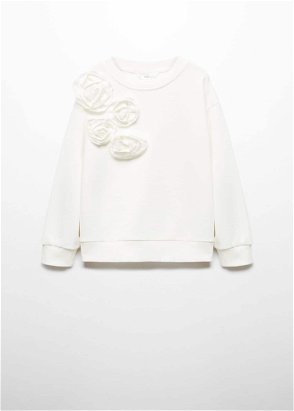 MANGO Snoopy Textured Sweatshirt in Off White