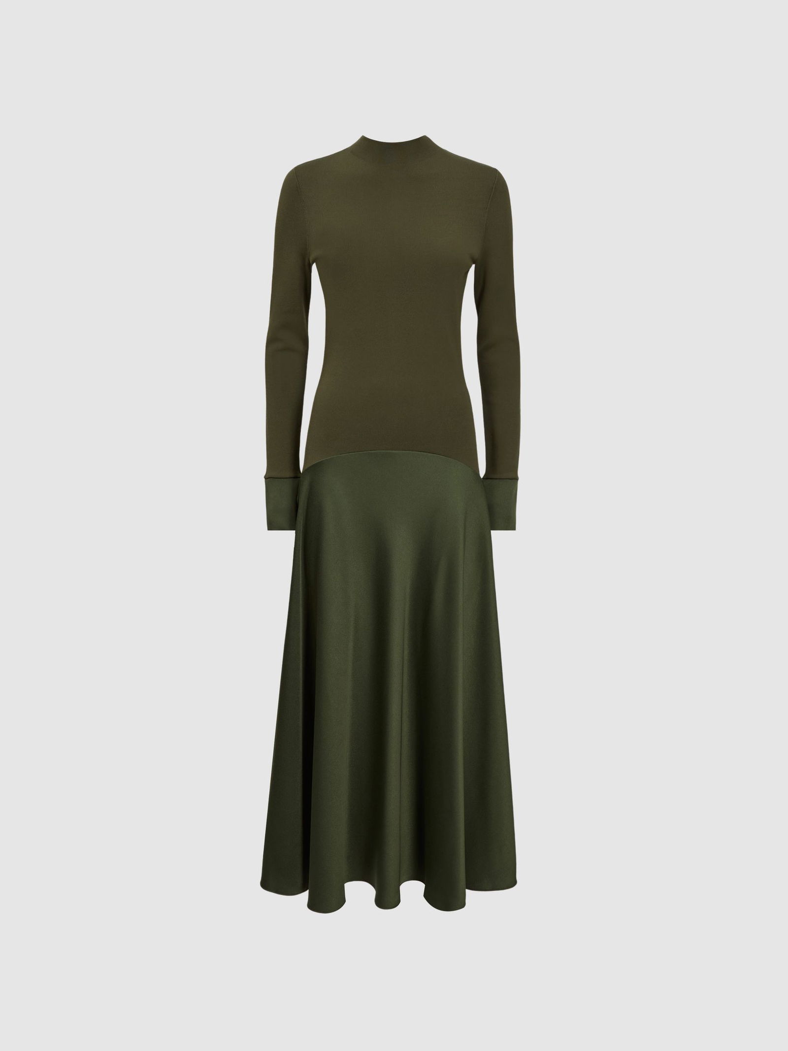 FLORERE Knitted Satin Midi Dress | endource