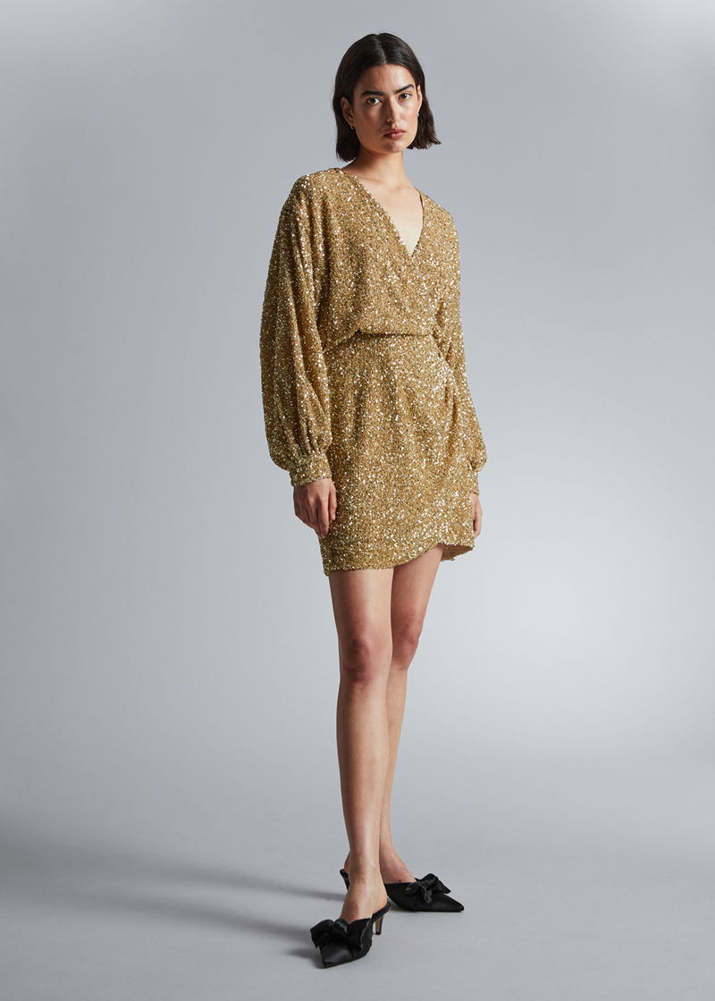 & OTHER STORIES Wrap-Effect Sequin Mini Dress | endource & OTHER STORIES Wrap-Effect Sequin Mini Dress | endource