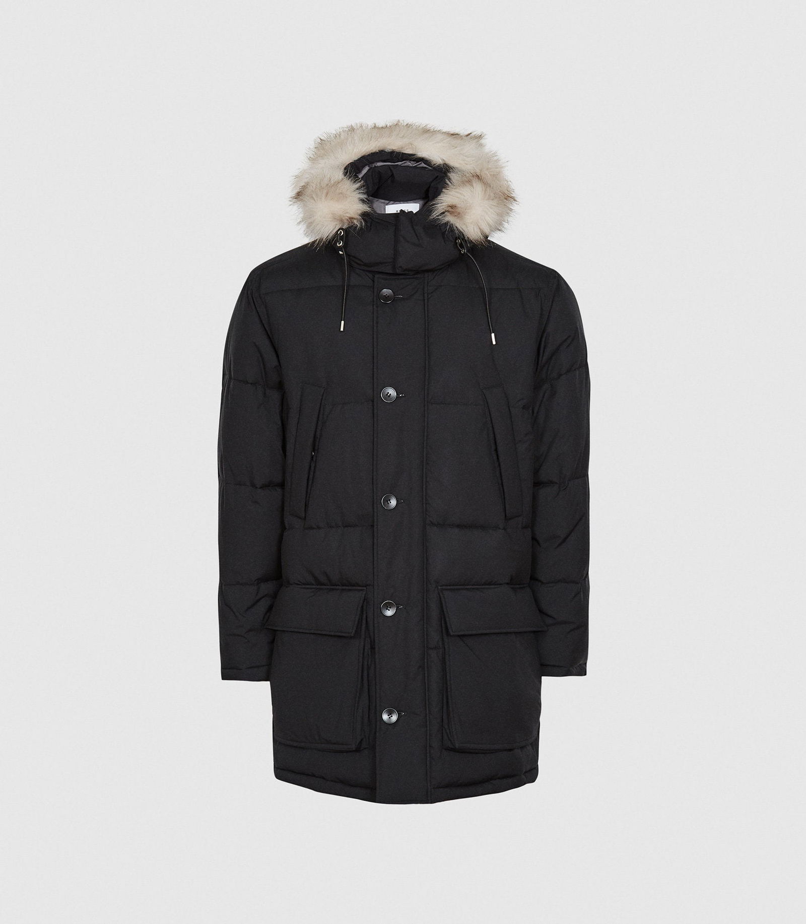 REISS Saunders Faux Fur Hooded Parka endource