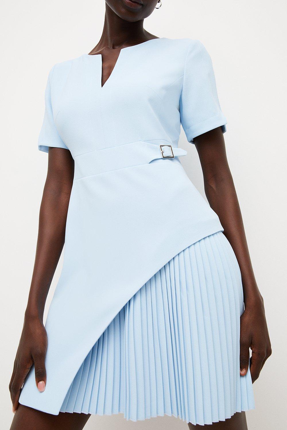 tailored military pleat short sleeve dress KAREN MILLEN Tailored Military Pleat Short Sleeve Dress