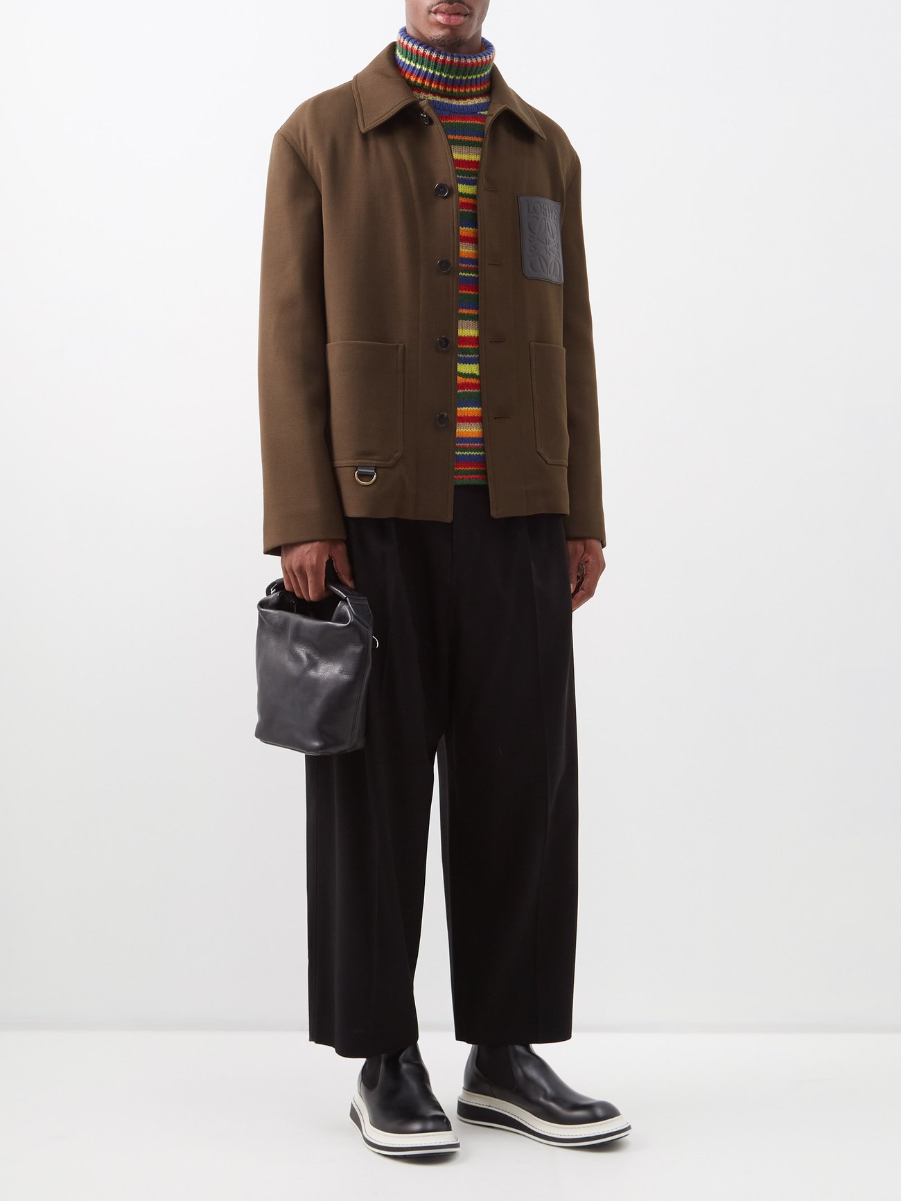 LOEWE Anagram-Patch Wool Workwear Jacket | endource
