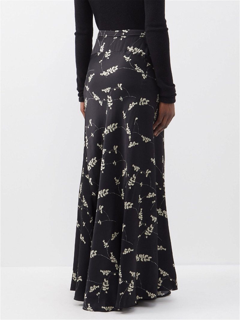 Silhouette Floral Bias Cut Slip Maxi Skirt | Karen Millen