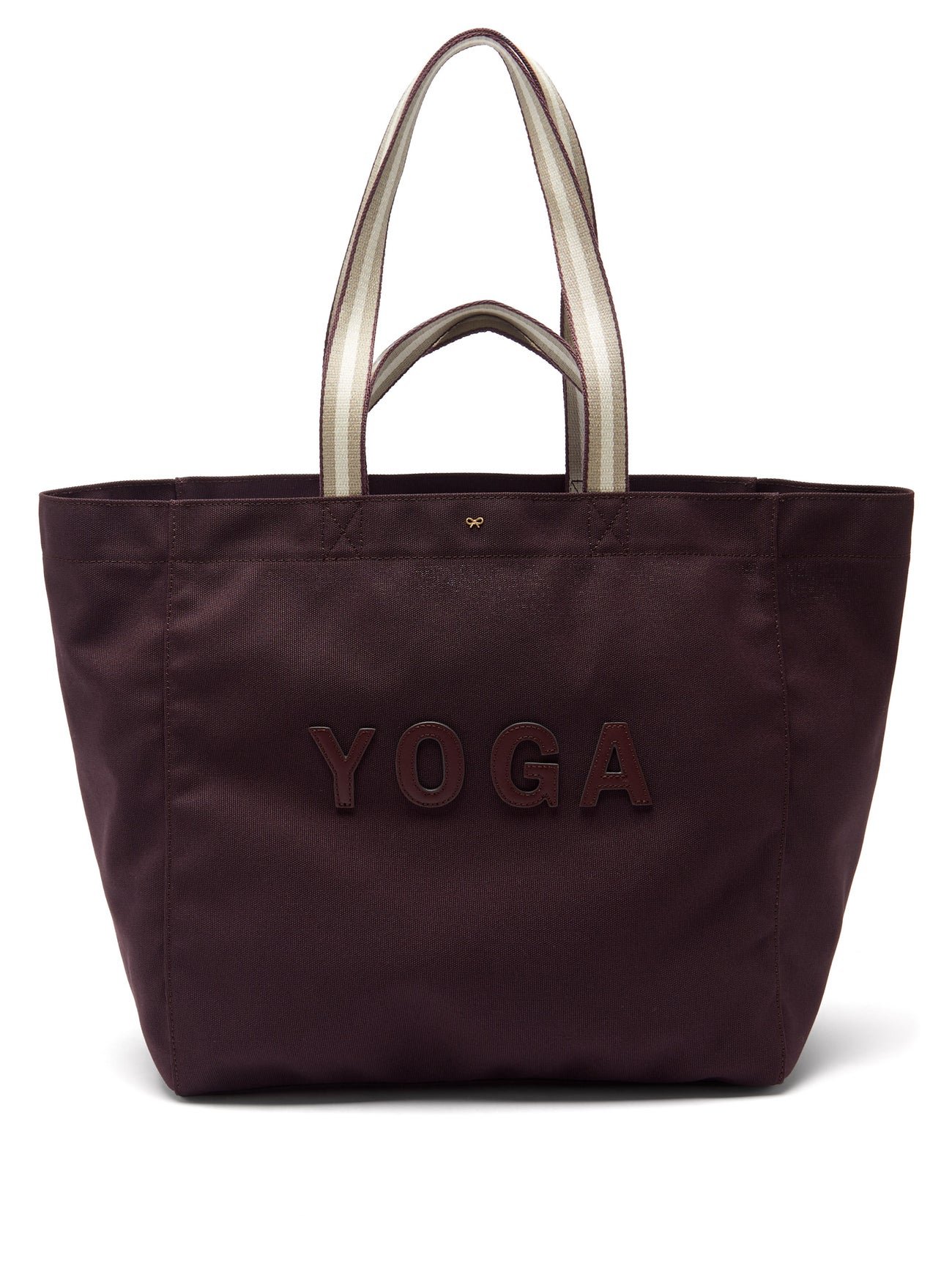 ANYA HINDMARCH Yoga Recycled-Fibre Canvas Tote Bag in Burgundy
