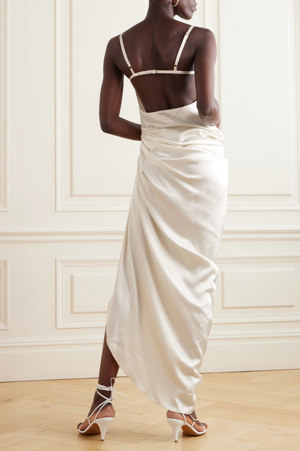 jacquemus saudade asymmetric draped twill dress Saudade Asymmetric Draped Woven Mini Dress by JACQUEMUS