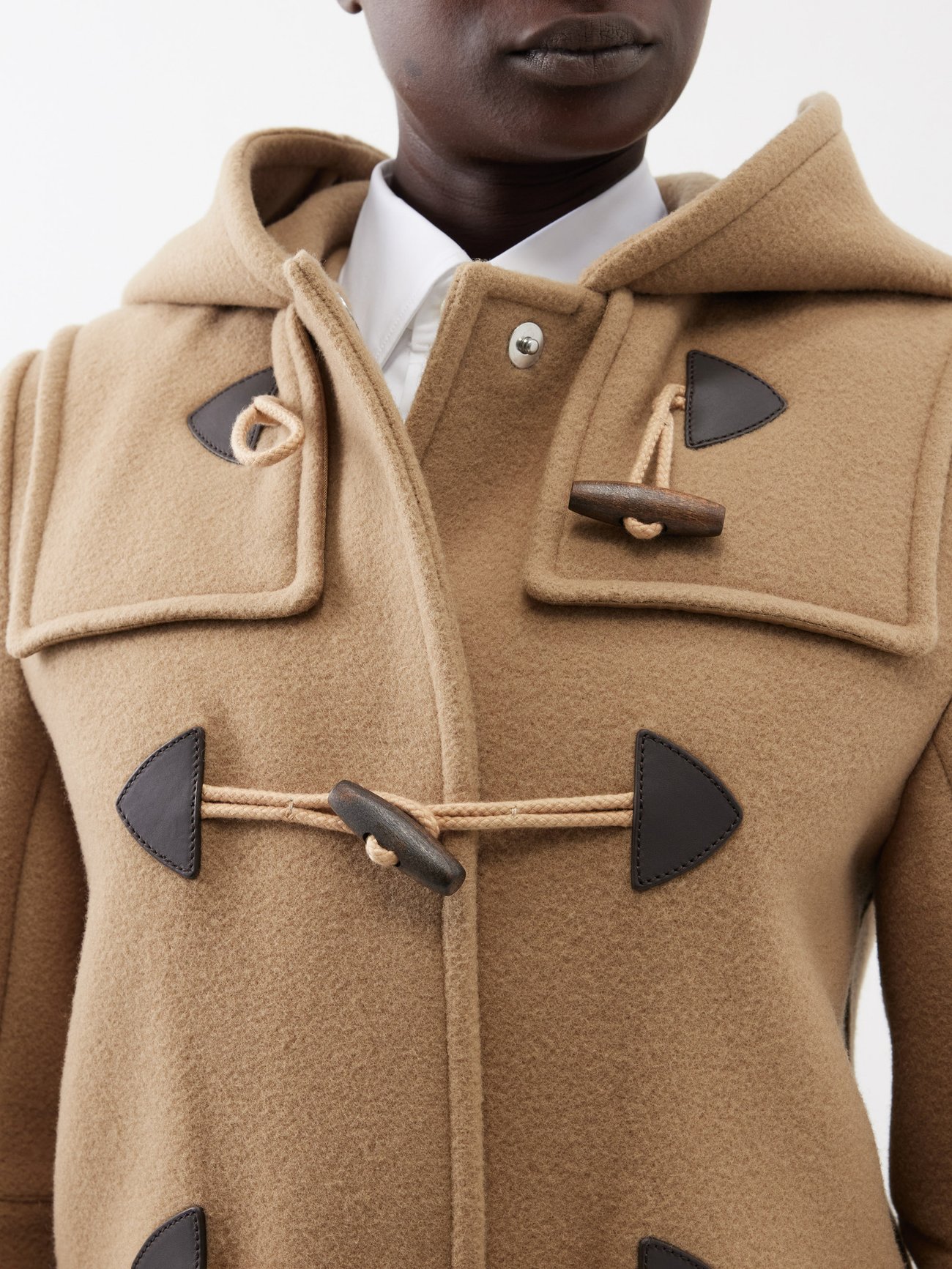 PRADA Hooded Wool Longline Duffle Coat | endource