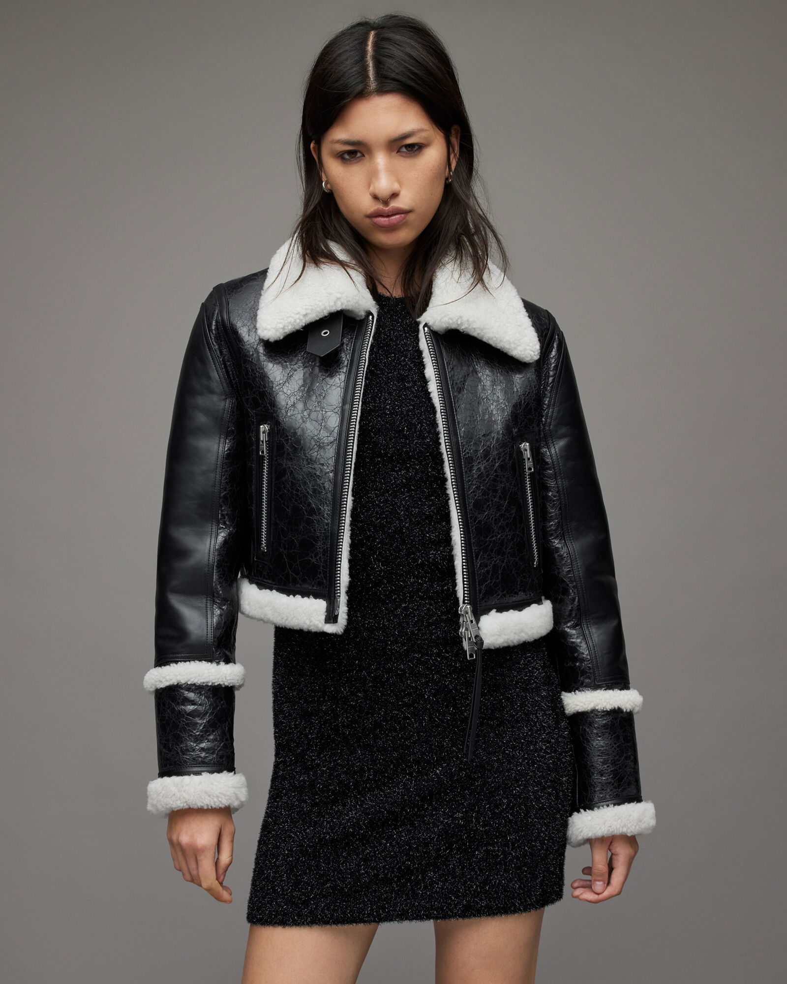 ALLSAINTS Calvert Shearling Flying Jacket | endource