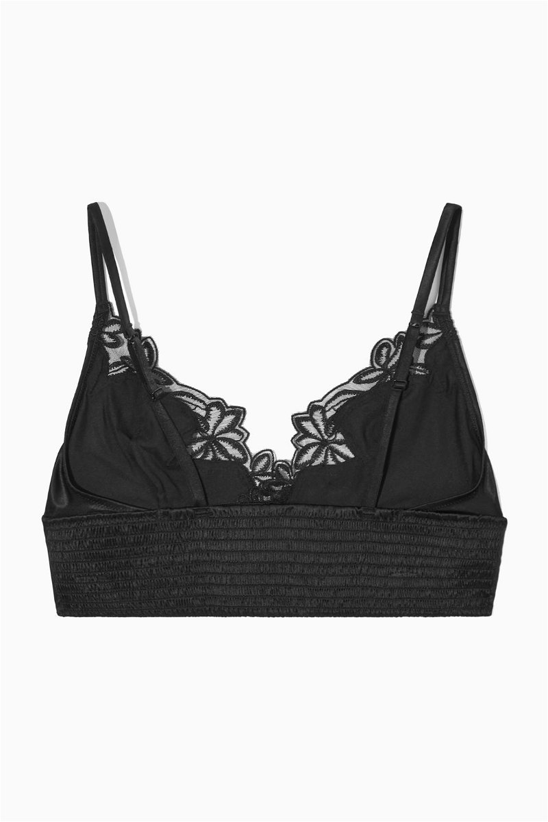 COS Padded Lace Bra in BLACK