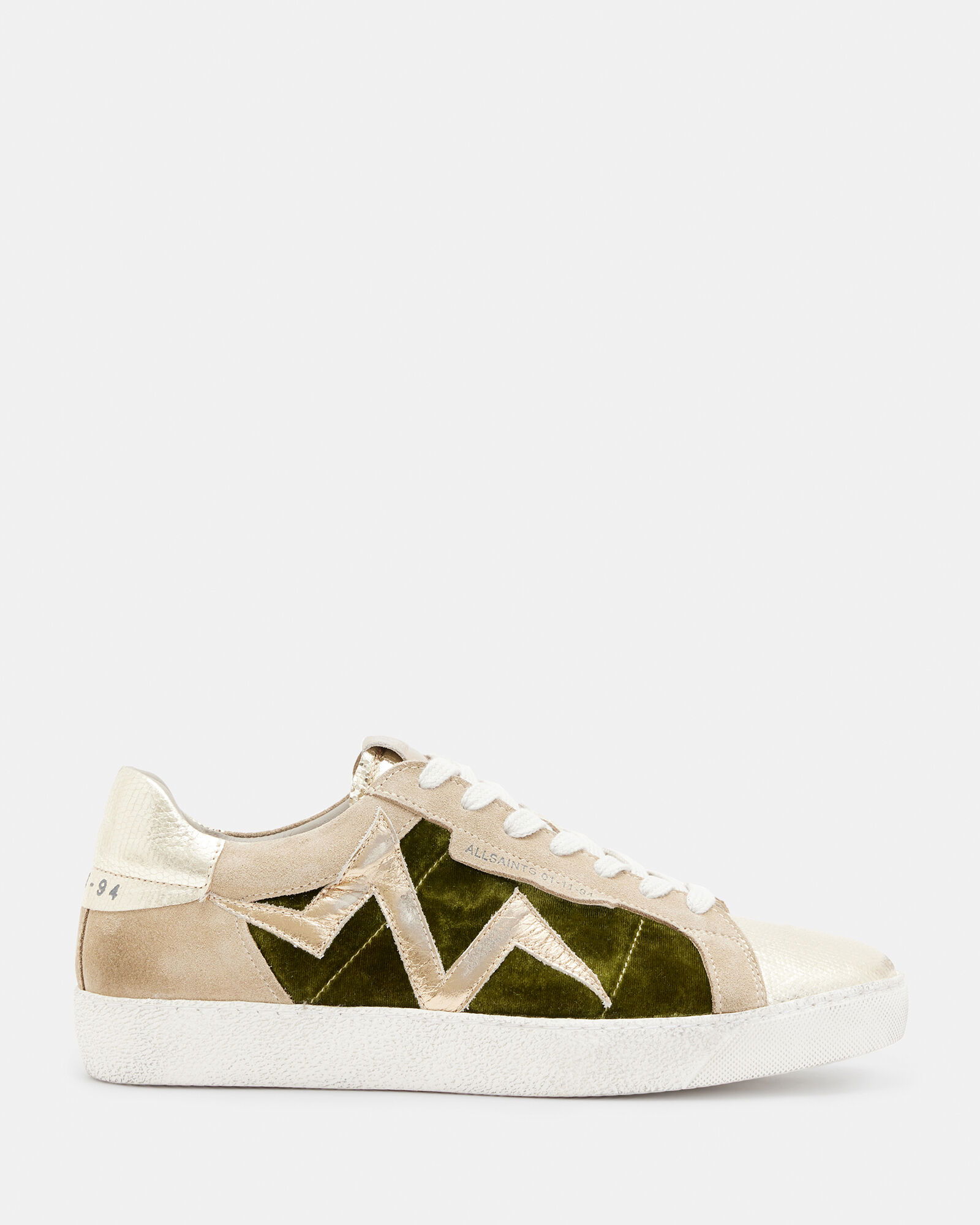 ALLSAINTS Sheer Leather Bolt Trainers in Green | Endource