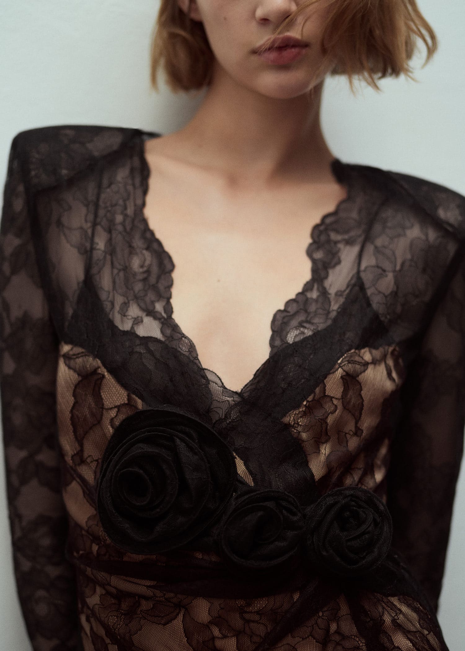 MANGO Lace Dress With Flower Detail | endource MANGO Lace Dress With Flower Detail | endource