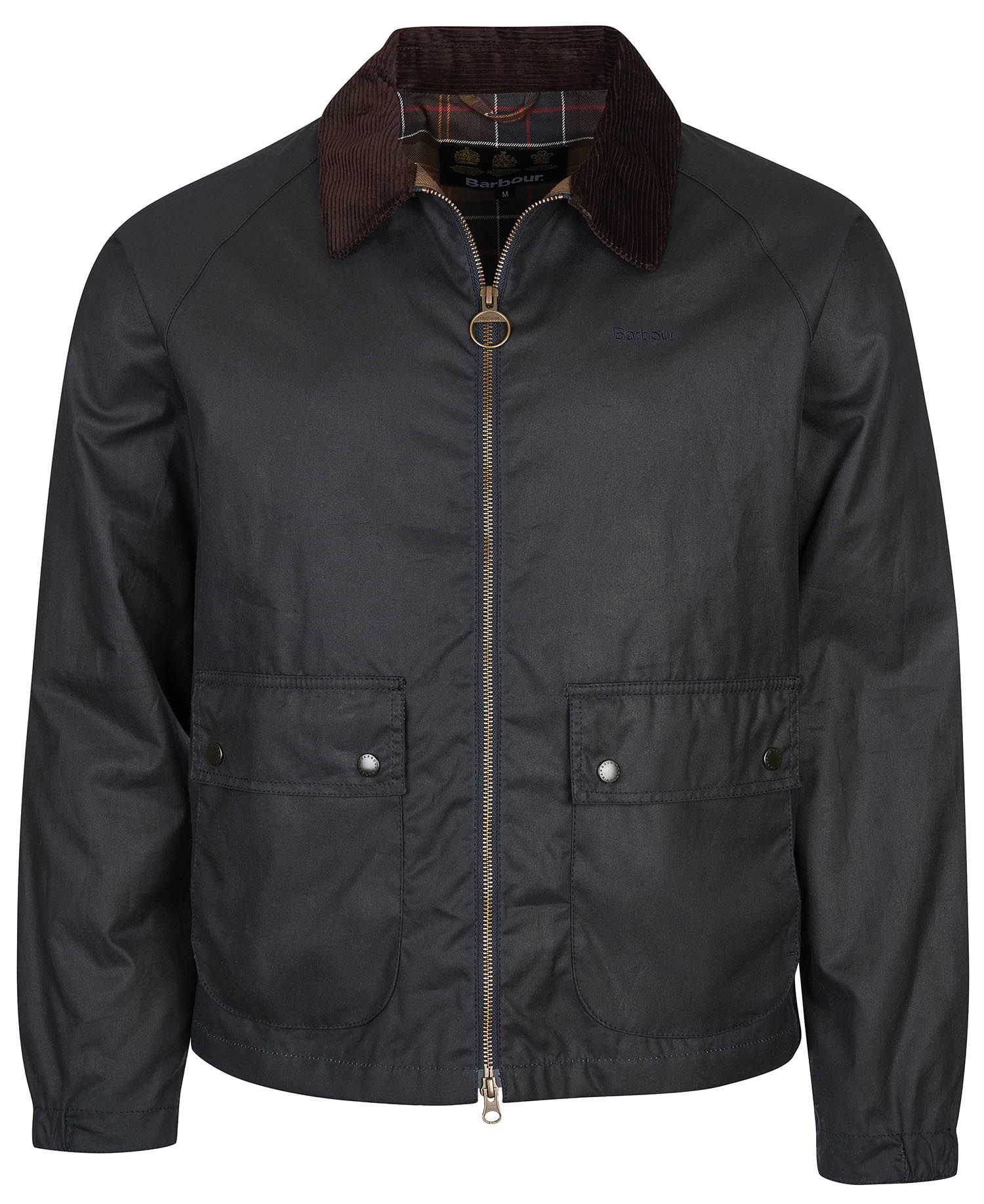 BARBOUR Dom Waxed Jacket in Navy | Endource