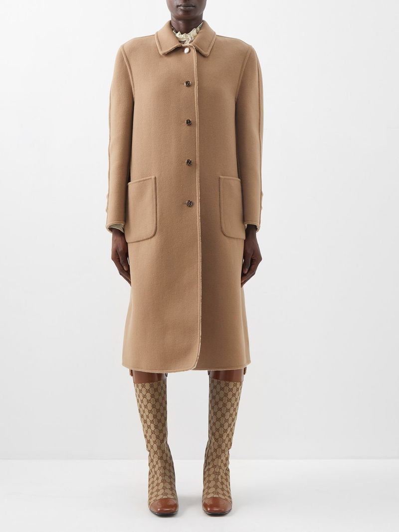 Trench Coat Gucci Double G Wool Coat Gucci Interlocking-G Belt