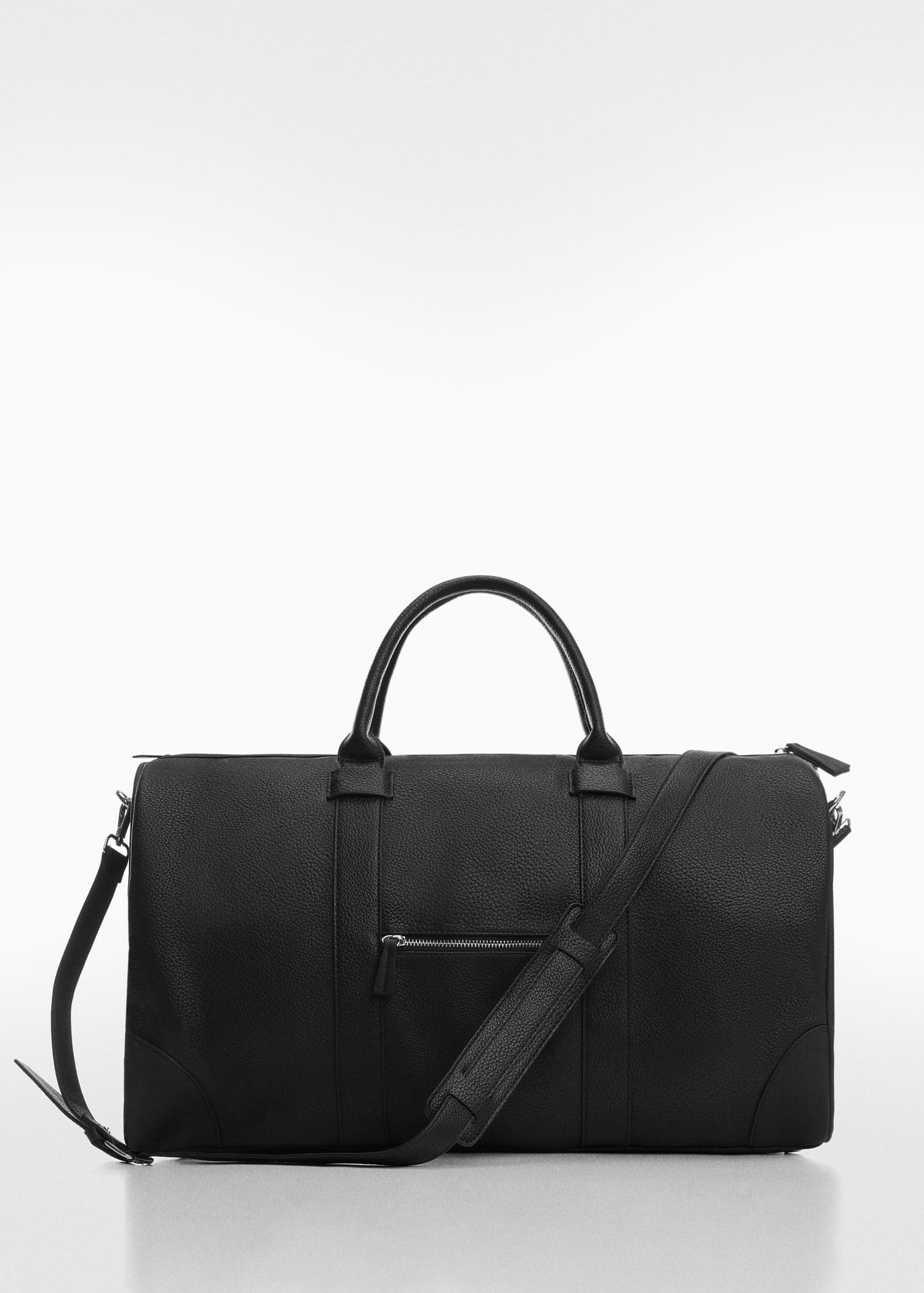 MANGO Patent Leather-Effect Bowling Bag in Black | Endource