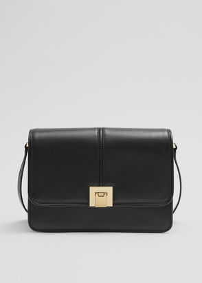 Black Prada Arqué Leather Shoulder Bag