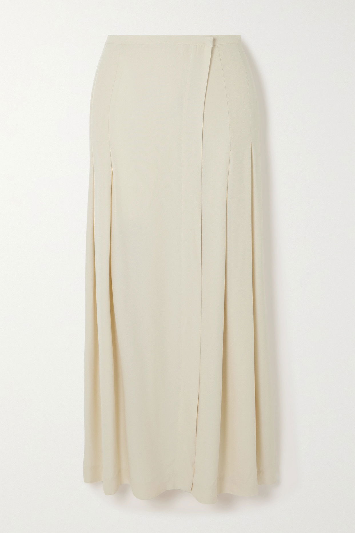Pleated Crepe Maxi Skirt