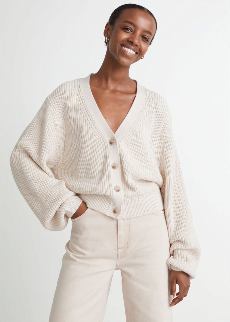 & Rib Boxy Cardigan OTHER STORIES in Knit | Endource White
