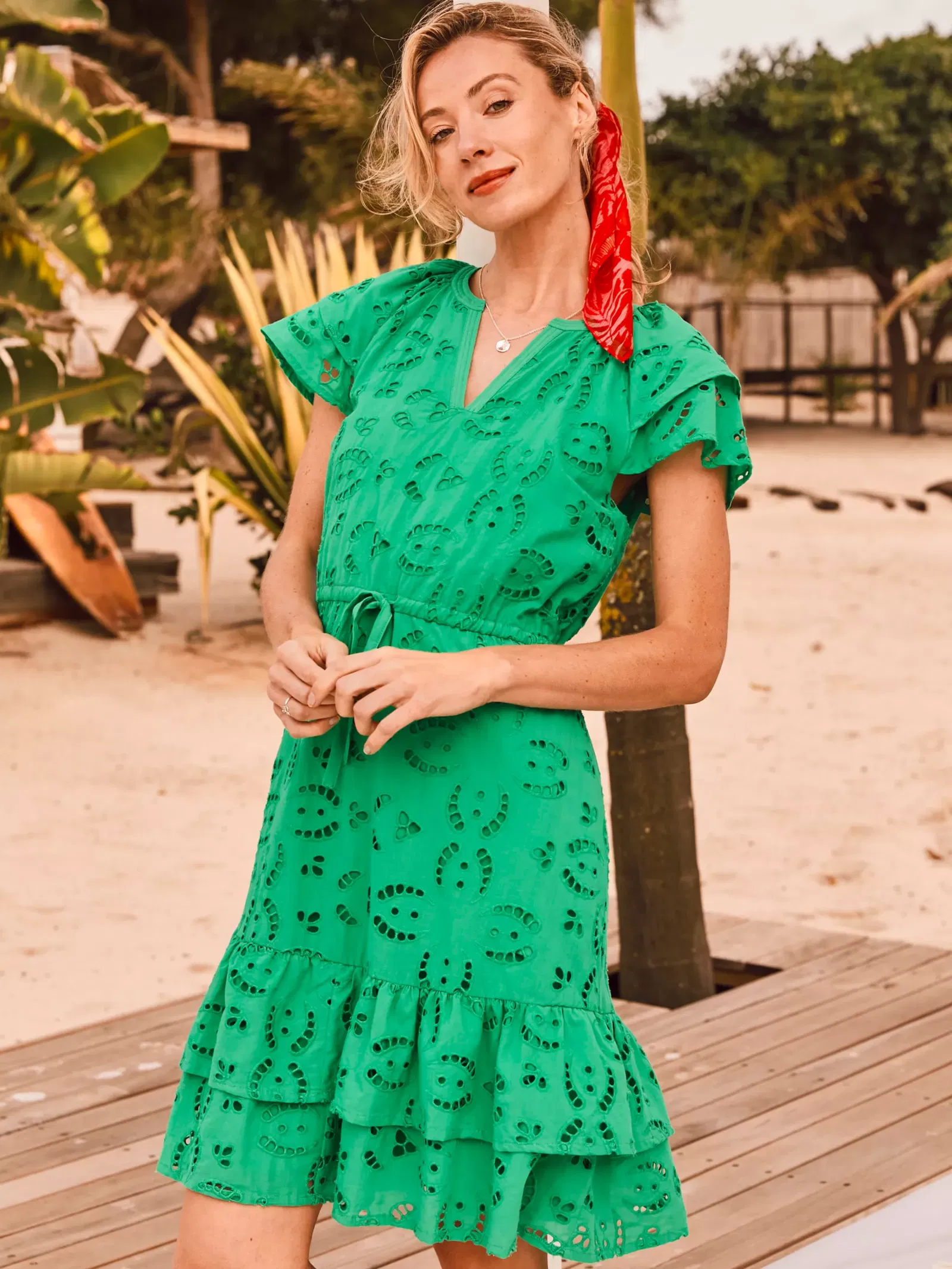 slim fit dress slacks Rodica Broderie Dress – This is Unfolded main image 1