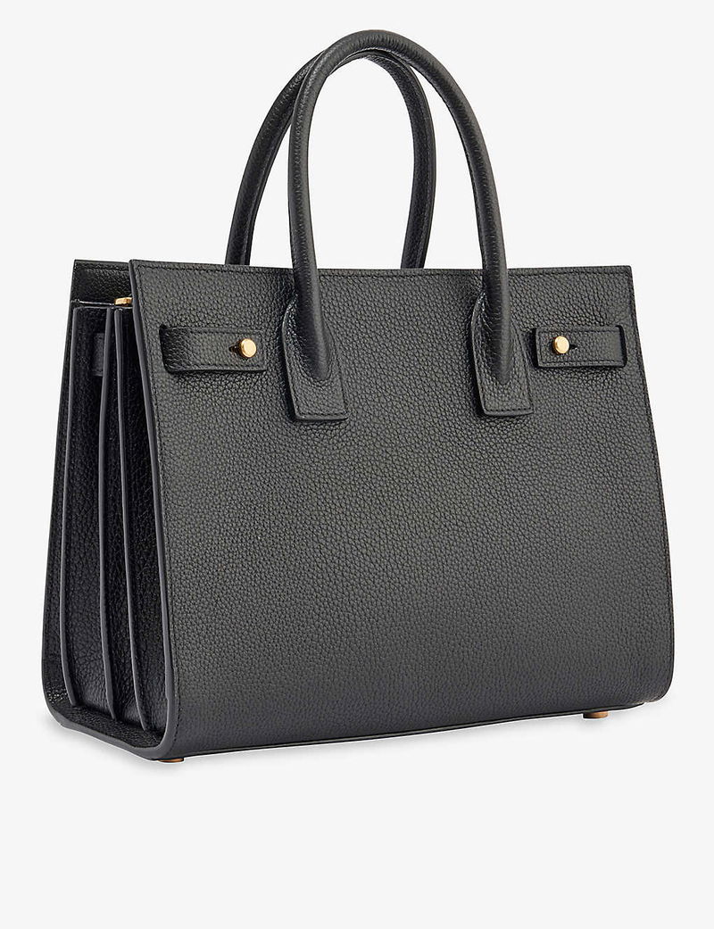 YVES SAINT LAURENT Baby Sac de Jour Grained Leather Tote Bag Black