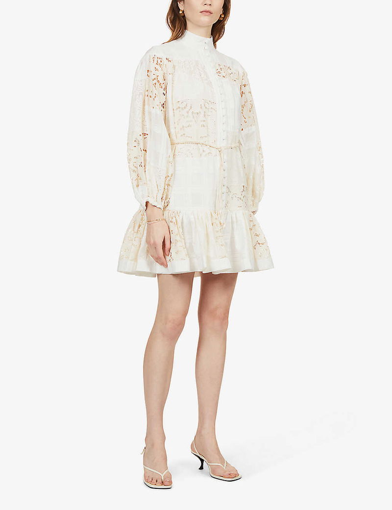 zimmermann andie drop waist mini dress Zimmermann | Dresses | Nwt Zimmermann Patchwork Lace Andie Dropwaist Mini