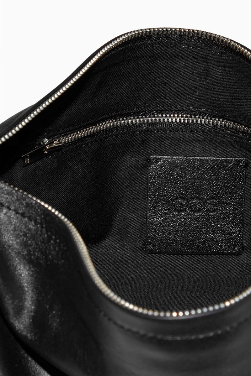 The Cos leather crossbody bag is now available in silver