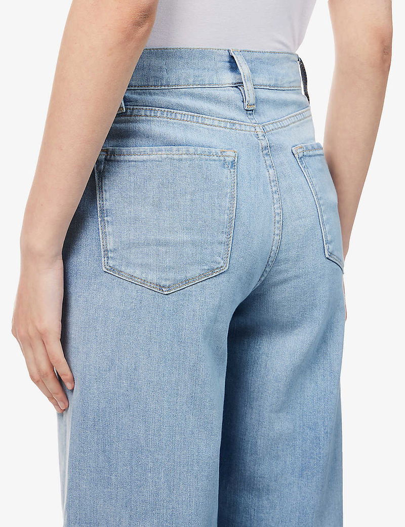 FRAME Le Palazzo Wide-Leg High-Rise Stretch-Organic Denim Jeans in