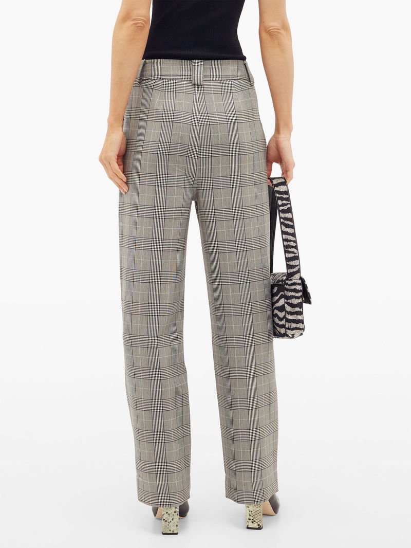 Reiss Rail Prince of Wales Check Belted Trousers