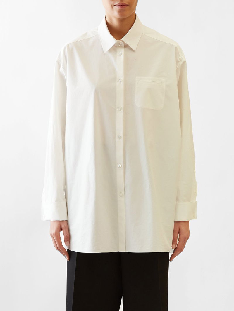 THE ROW Moon Oversized Cotton-Poplin Shirt