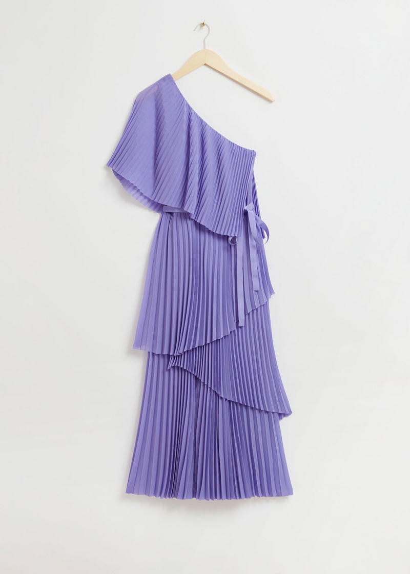 & OTHER STORIES One Shoulder Layered Pliss Dress | endource