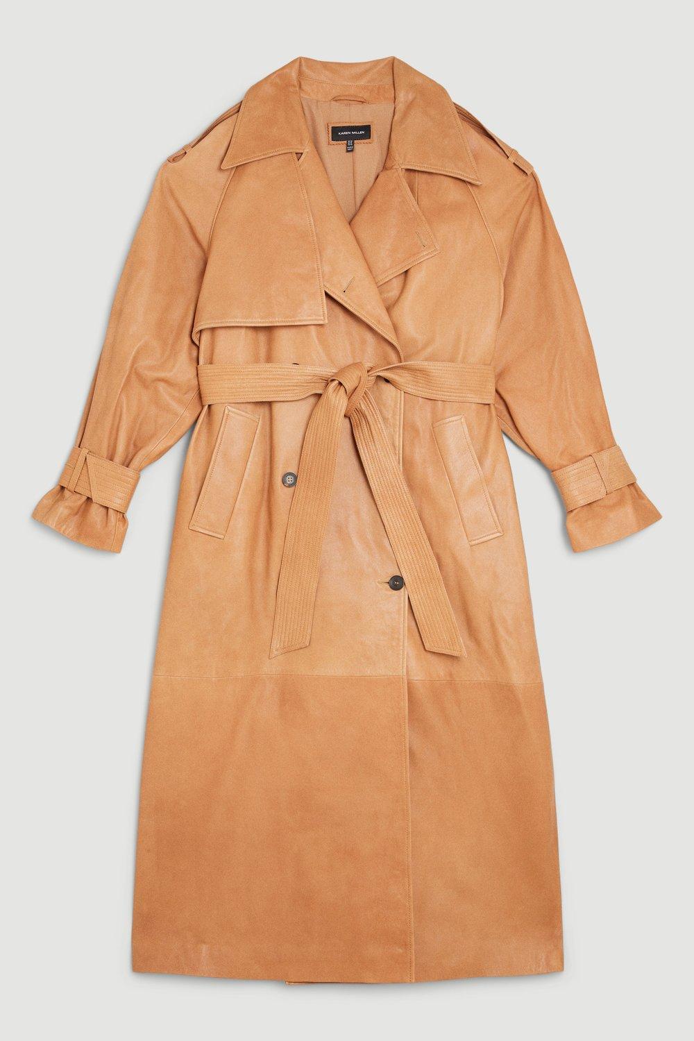 Buy KAREN MILLEN Plus Size Leather Oversize Trench Coat Relove