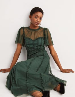BODEN Tulle Maxi Ruffle Party Dress