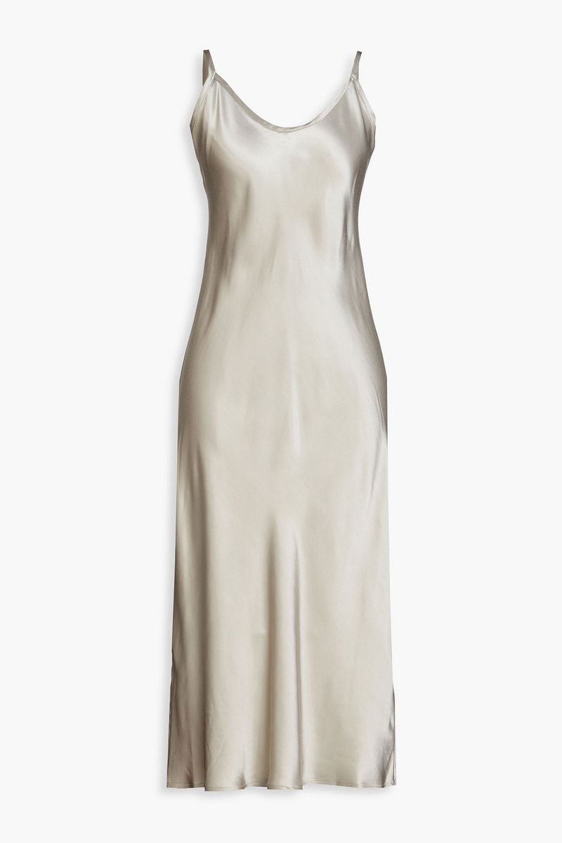 enza costa satin dress Enza Costa Bias Cut Slip Dress in Pool Blue
