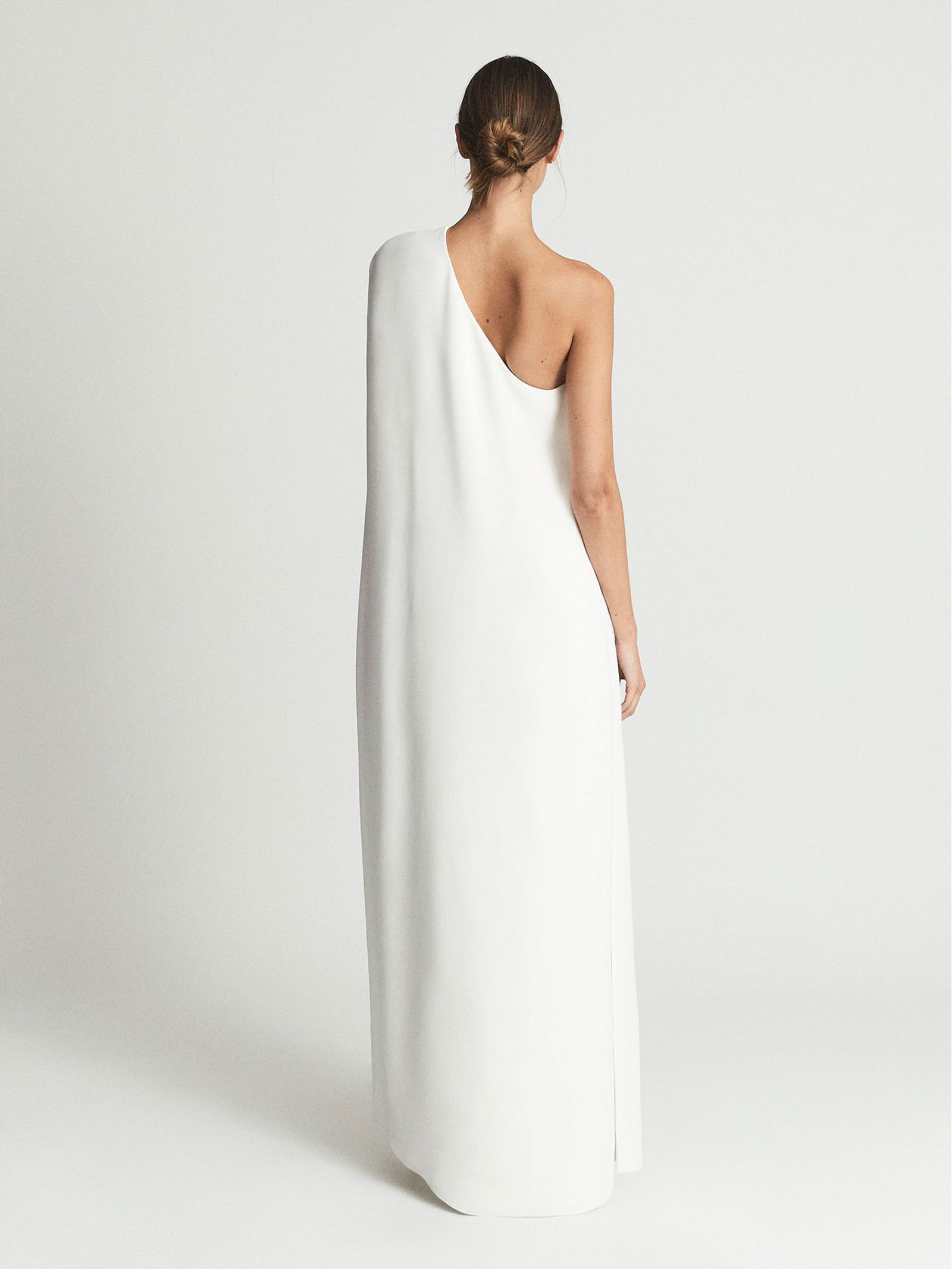 reiss one shoulder cape dress Reiss Nina Cape One Shoulder Maxi Dress In White