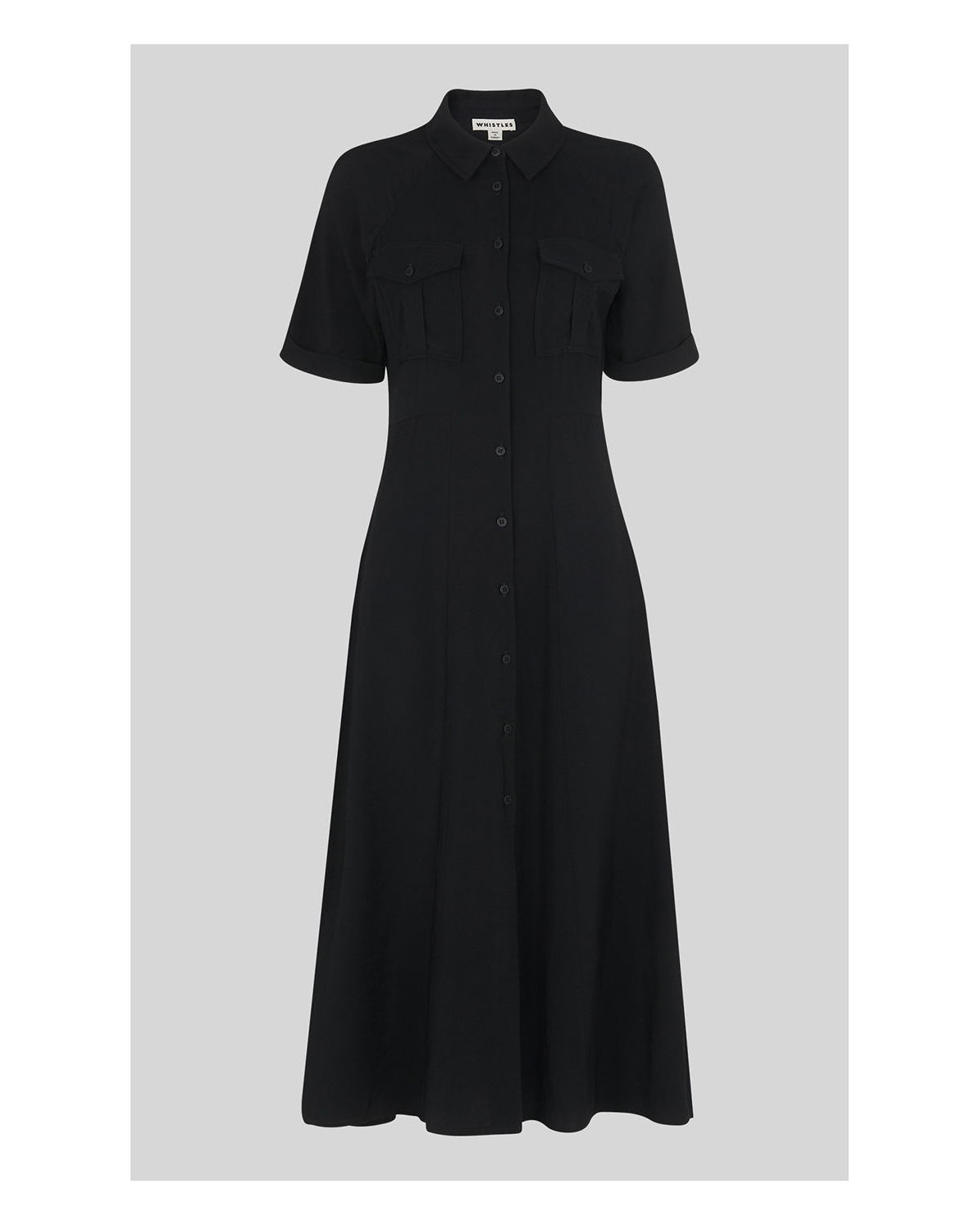 WHISTLES Maria Pocket Longline Dress in Black Endource