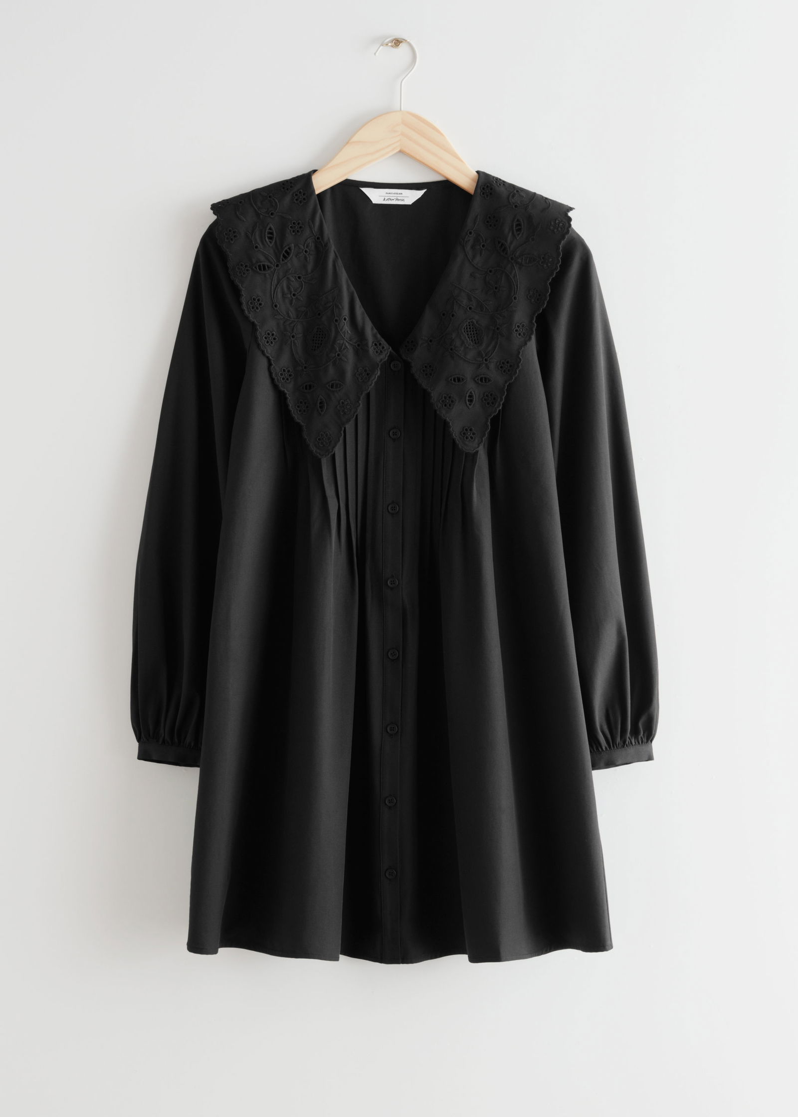 Other Stories Black Dress White Collar Other Stories Velvet Mini
