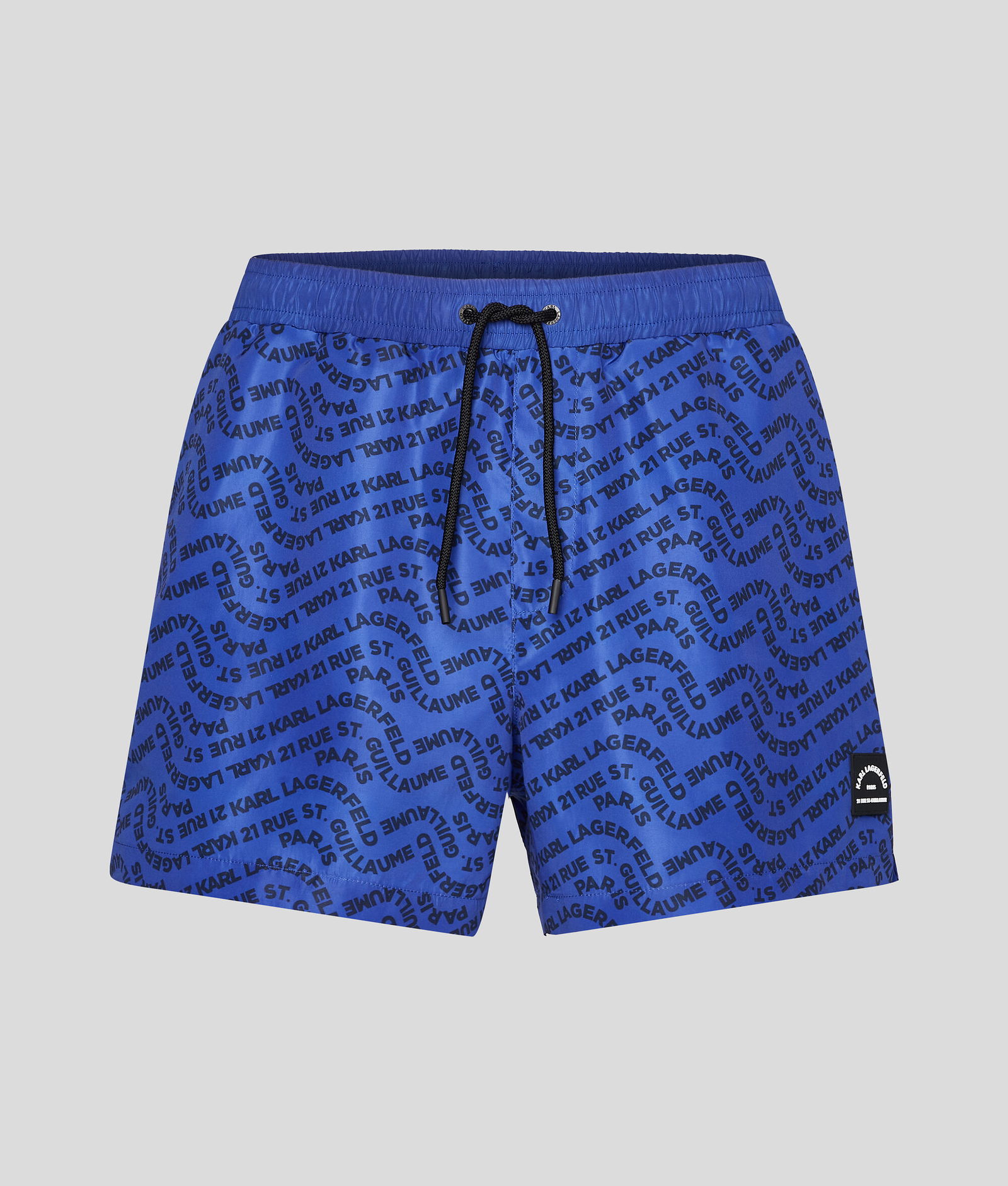 KARL LAGERFELD Wave Karl Logo Board Shorts in Wave All Over Blue | Endource