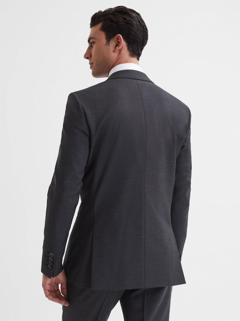 REISS Hope Modern Fit Travel Blazer in Charcoal | Endource