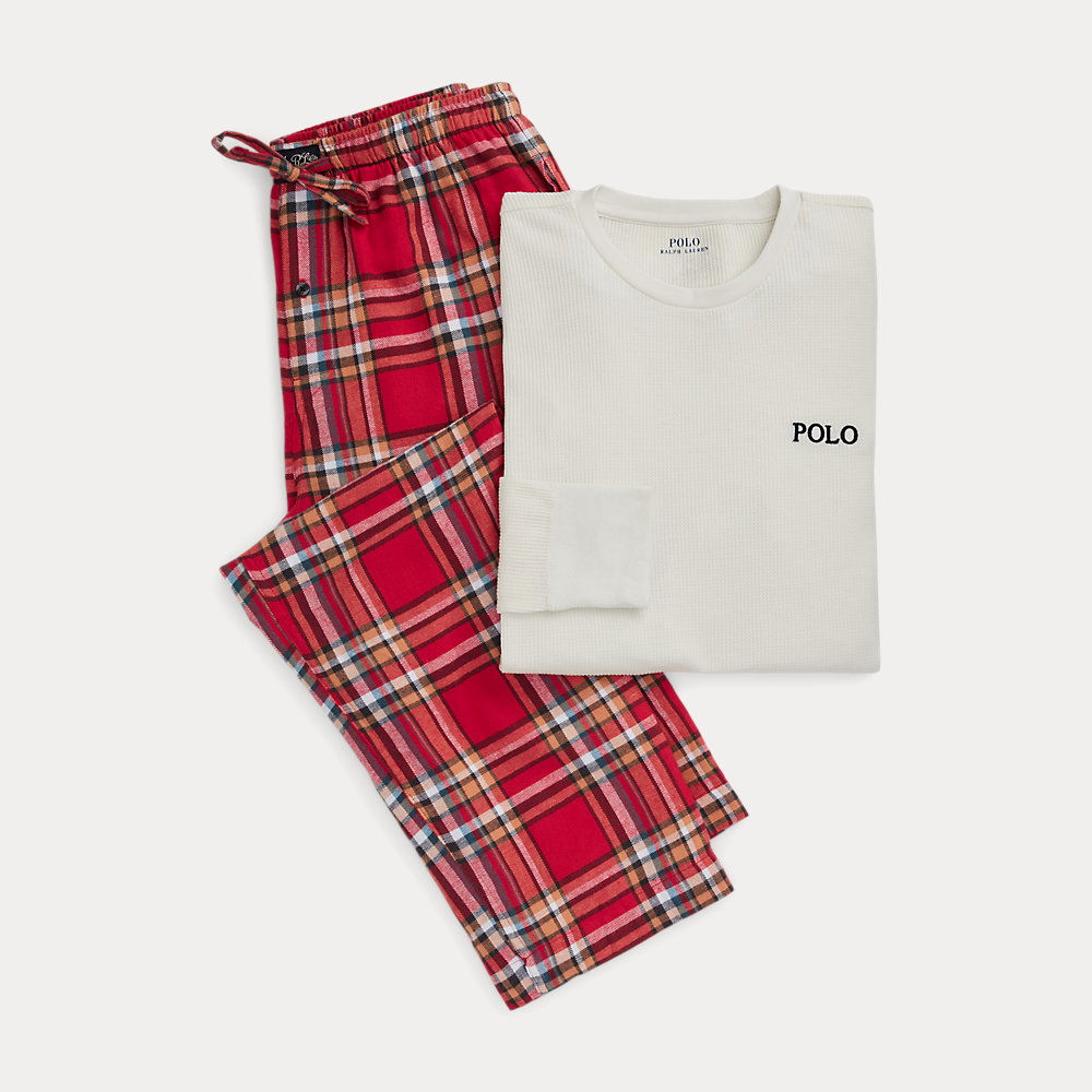 Polo Ralph Lauren Waffle Knit PJ Set- Traveler Ski Print