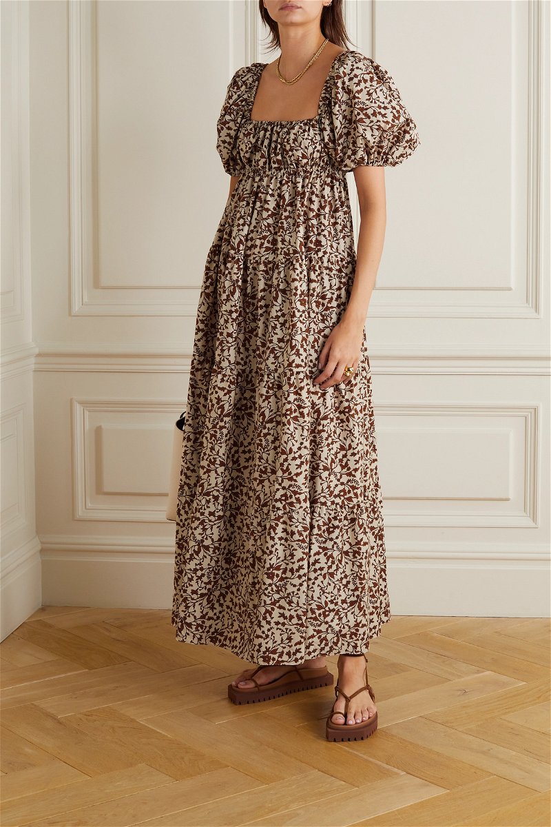 Womens Matteau brown Floral Cut-Out Maxi Dress