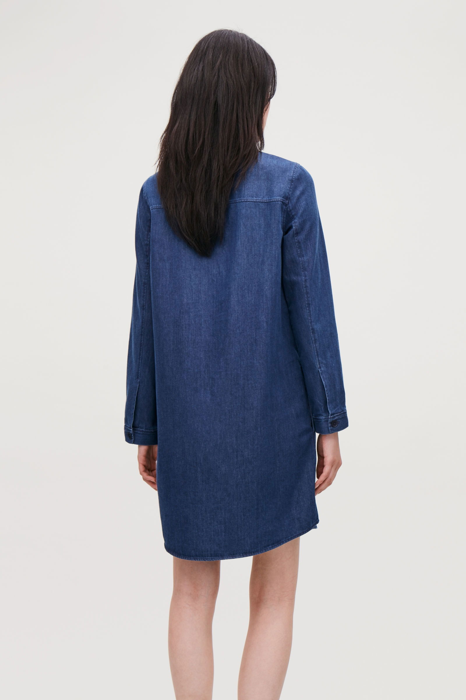 navy blue dress for baby girl COS Denim A-Line Mini Dress in Blue main image 1
