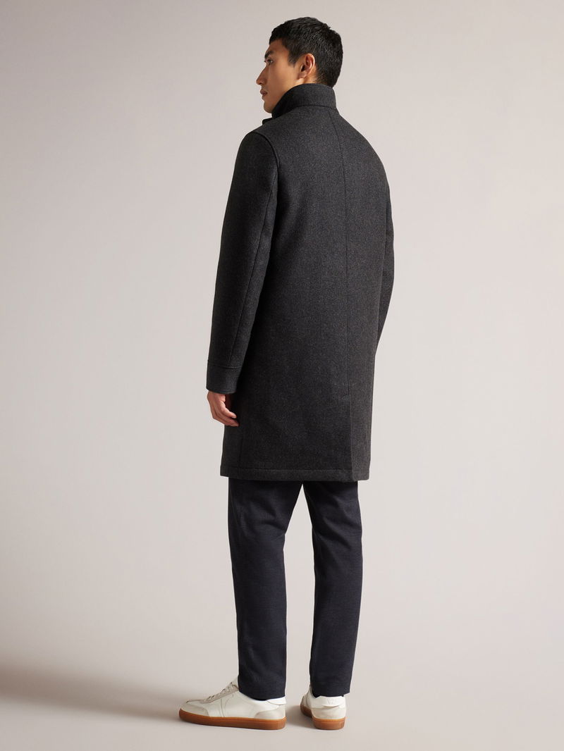 Icomb Wool Blend Funnel Neck Coat