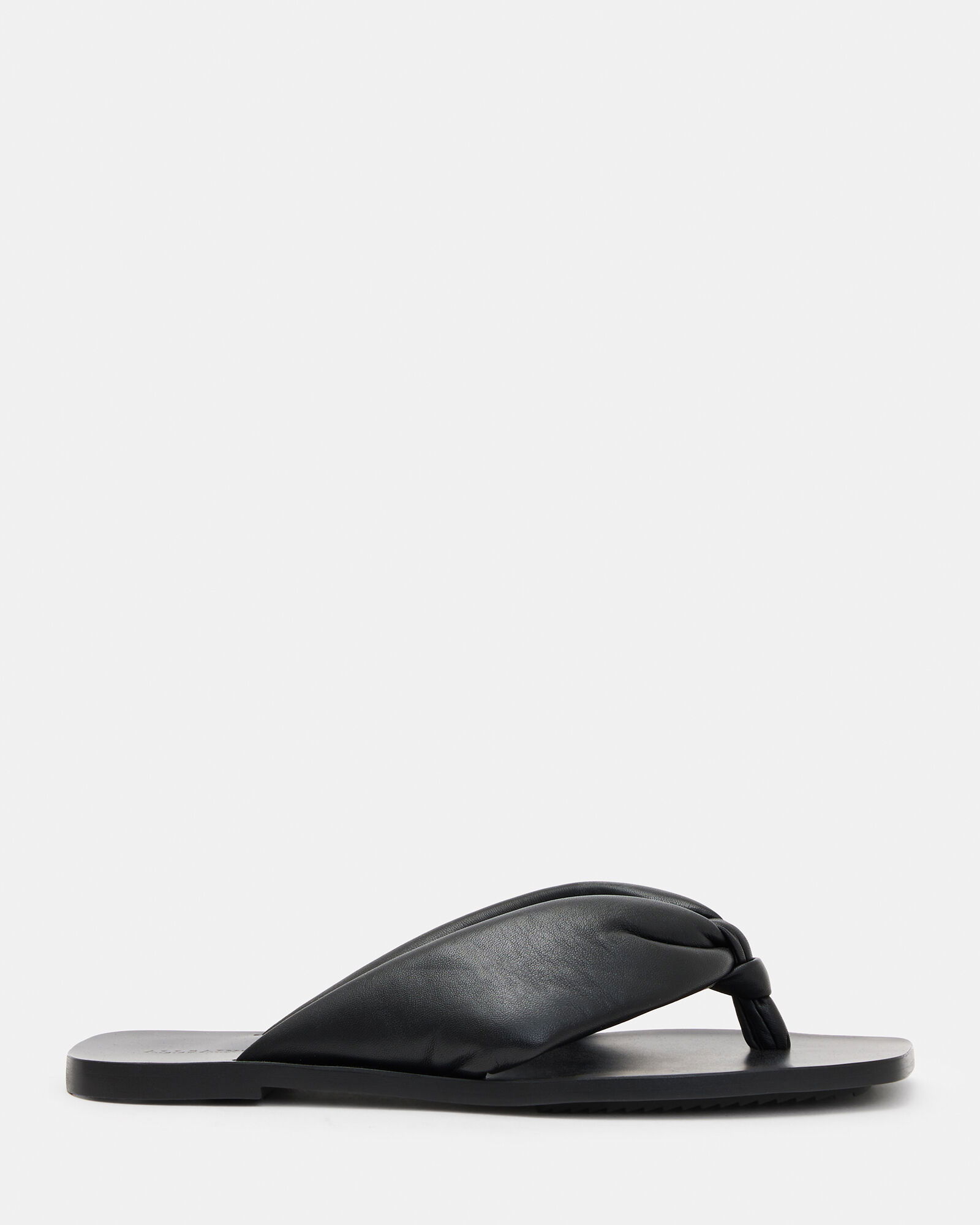 ALLSAINTS Loop Knotted Leather Sandals in Black | endource