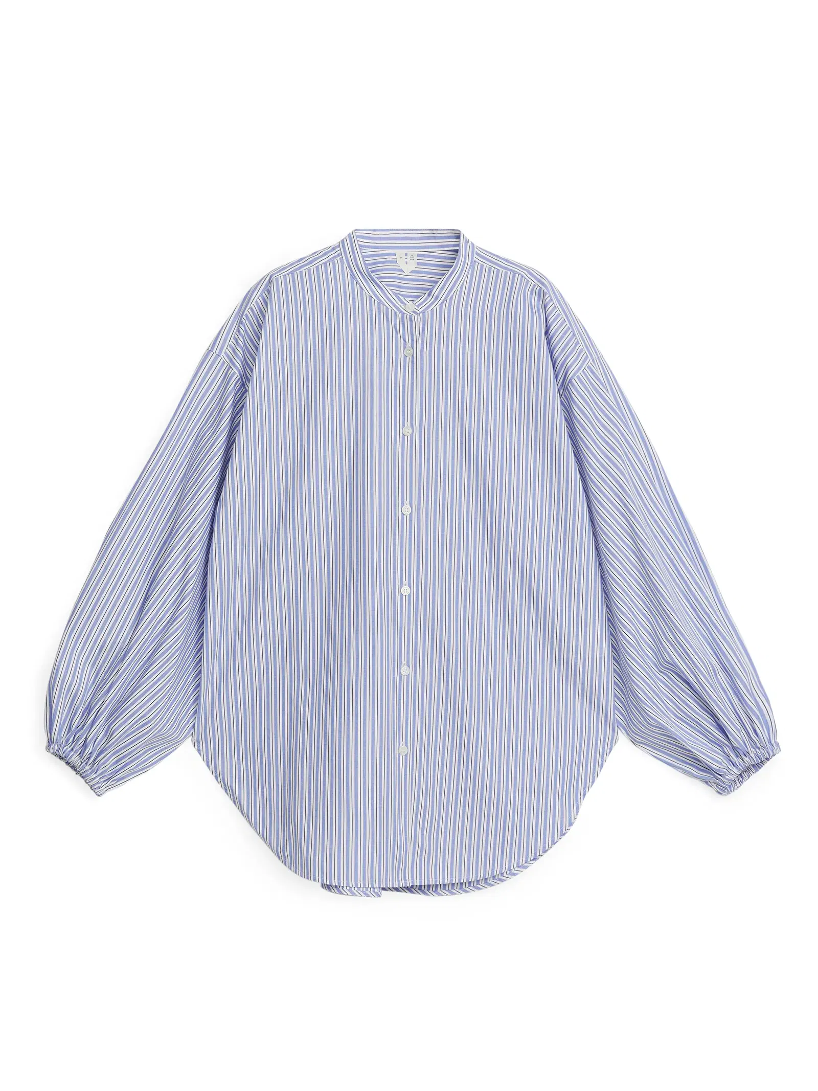 ARKET Relaxed Cotton Shirt in Blue/White | Endource