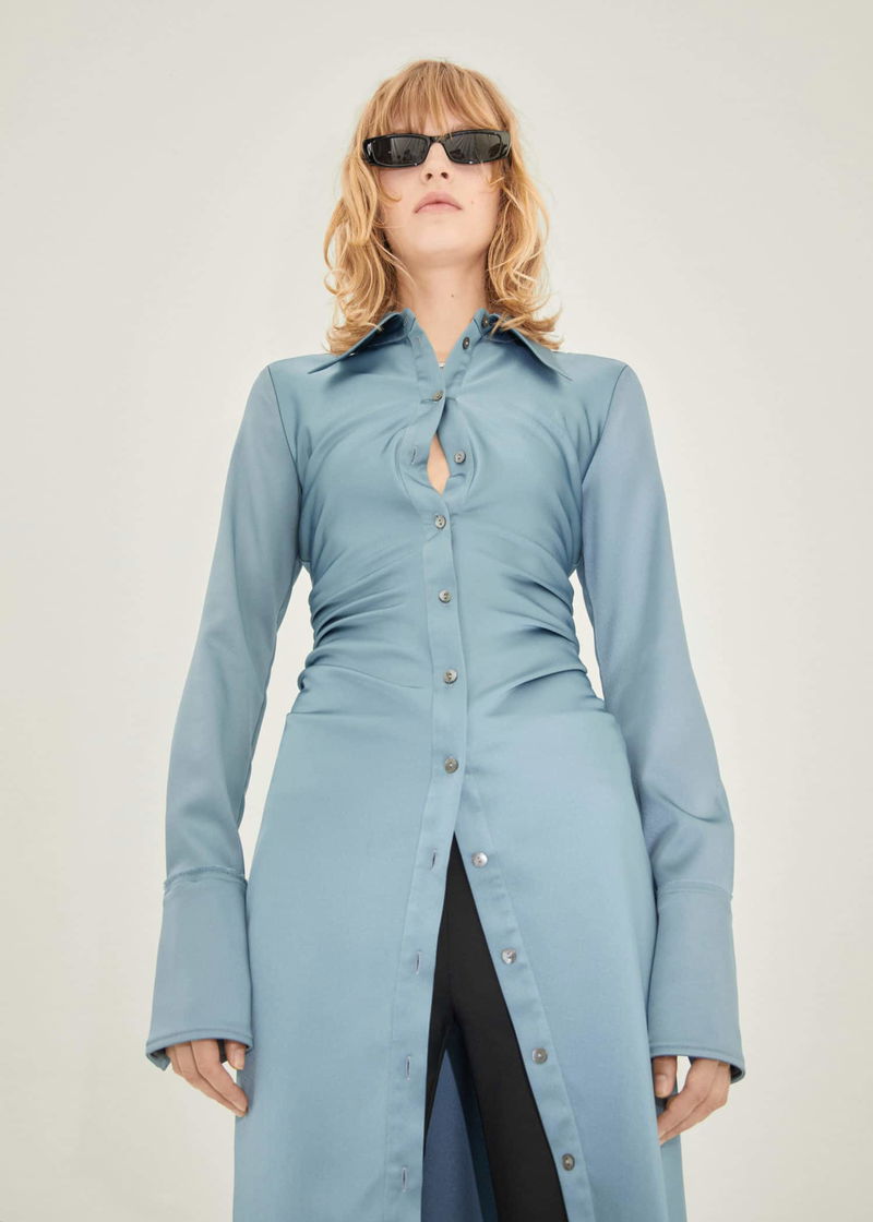 mango satin shirt dress MANGO Women's Satin Shirt Dress
