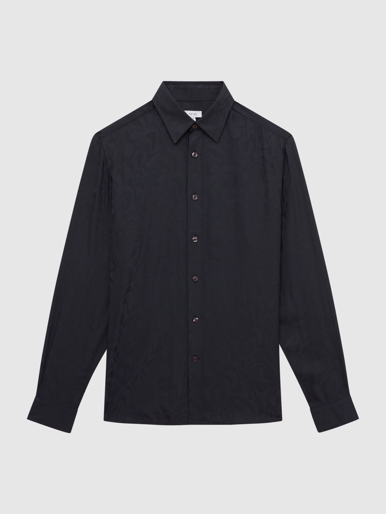 REISS Jack Jacquard Shirt in Navy | Endource