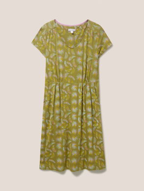 Green Short Tiered Jersey Dress, WHISTLES