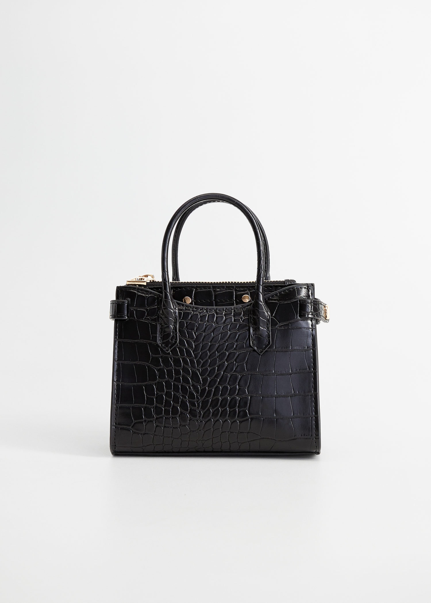 mango croc effect tote bag