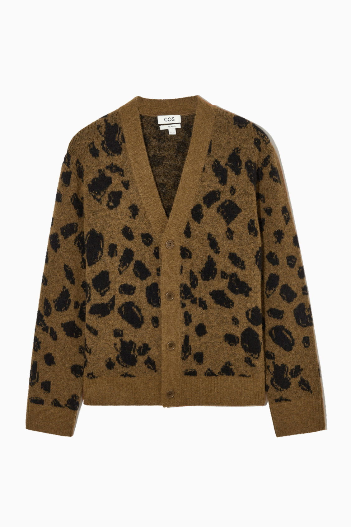 COS Alpaca-Blend Printed Cardigan in BROWN | Endource